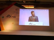 Shri Ramanathan, the president of the Chemicals & Petrochemical Manufacturers’ Association of India addressing 2015 AIPC in Seoul