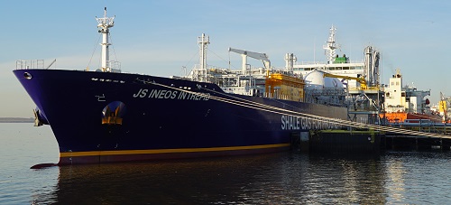The INEOS Intrepid is one of four specially designed Dragon class ships that will form part of a fleet of eight of the world’s largest ethane capable carriers. (Source: INEOS)