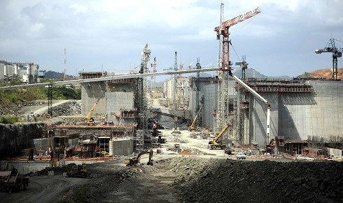 MAURICIO VALENZUELA/REX/Shutterstock Stalled expansion work on the Panama Canal, Panama - 05 Feb 2014 Building site of the stalled expansion project of the Panama Canal. 5 Feb 2014 