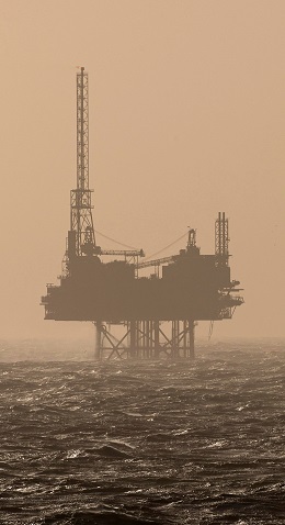 Oil rig in the North Sea. (Olaf Kruger / imageBROKER/REX/Shutterstock)