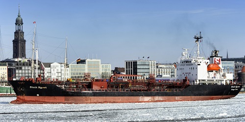 Stolt Egret chemical tanker in the wintry Port of Hamburg, Germany 2012 (Christian Ohde / imageBROKER/REX/Shutterstock)