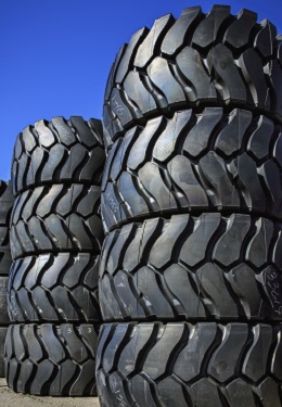 Rubber tyres stacked in Upsala, Ontario, Canada 2013 (Design Pics Inc/REX/Shutterstock)