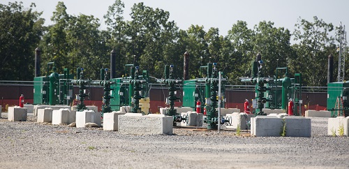 The Swiss chemical giant unveiled the new hydraulic fracturing plans while showcasing its operations in the US this week. The company wants to file planning applications for core drilling in the East Midlands. Above, a shale well pad in Pennsylvania. (Image source: Mark Simpson)