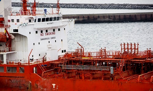 A chemical tanker arrives at port in Ijmuiden, Netherlands, in 2012. (Global Warming Images/REX/Shutterstock)