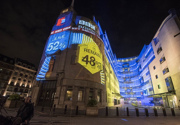 BBC Brexit electric sign