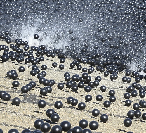 These black spheres are made of polyethylene