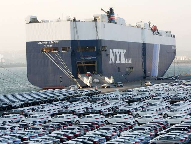 Hyundai cars for export from Ulsan, South Korea