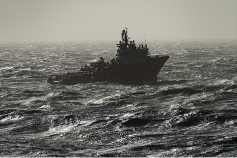 Stormy sea ship turbulent waters (Olaf Kruger / imageBROKER/REX/Shutterstock) 
