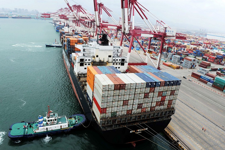 Container port at Qingdao, China
