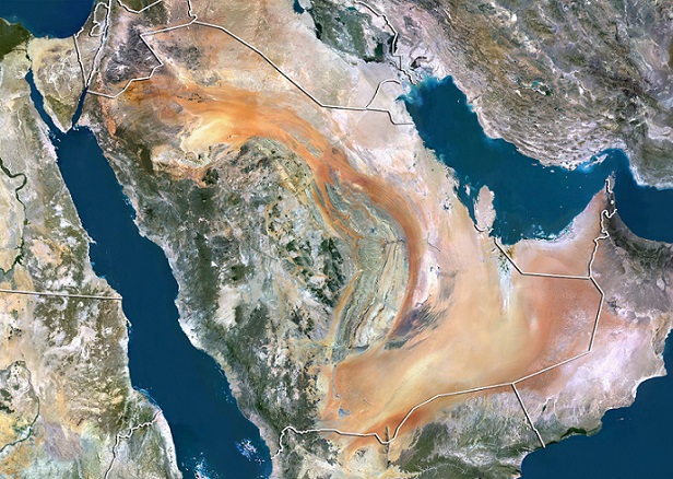 Satellite view of Saudi Arabia. Source: Planet Observer/UIG/REX/Shutterstock