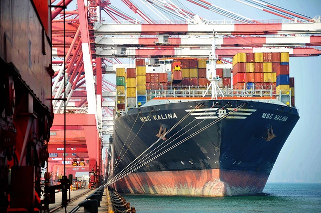 container ship in China 8 September