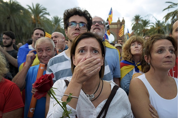 Disappointed Catalan independence supporters. Source - Danilo Balducci, ZUMA Wire, REX, Shutterstock