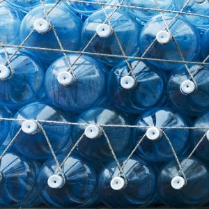 Photo by Design Pics Inc/REX/Shutterstock (8417094a) Blue plastic water containers with white lids attached by rope Seoul, South Korea VARIOUS